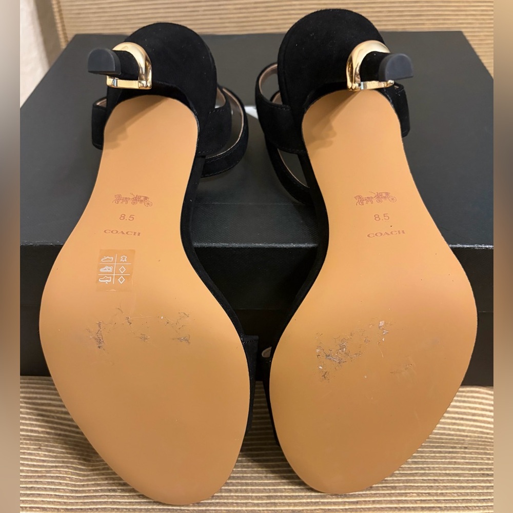 🔥NWT COACH Women's Regina Ankle Strap Sandals in Black - Size 8.5 - Picture 9 of 16